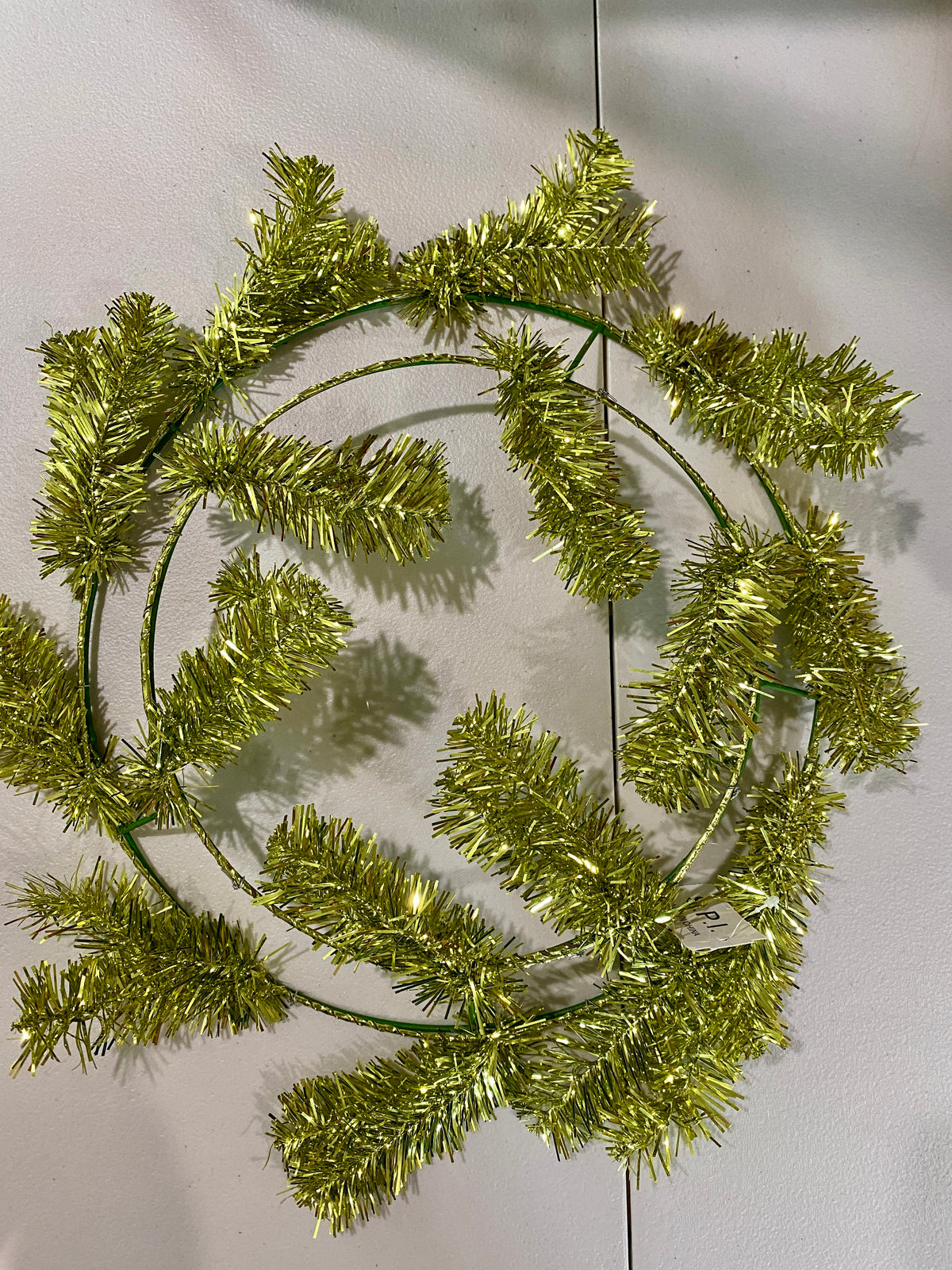 Work Wreath Form, Elevated, 13" Wire Frame, 16 Ties, Makes Up To 20" or 22", Wreath, Metallic Lime, Brand S.P.I. CVW219ML