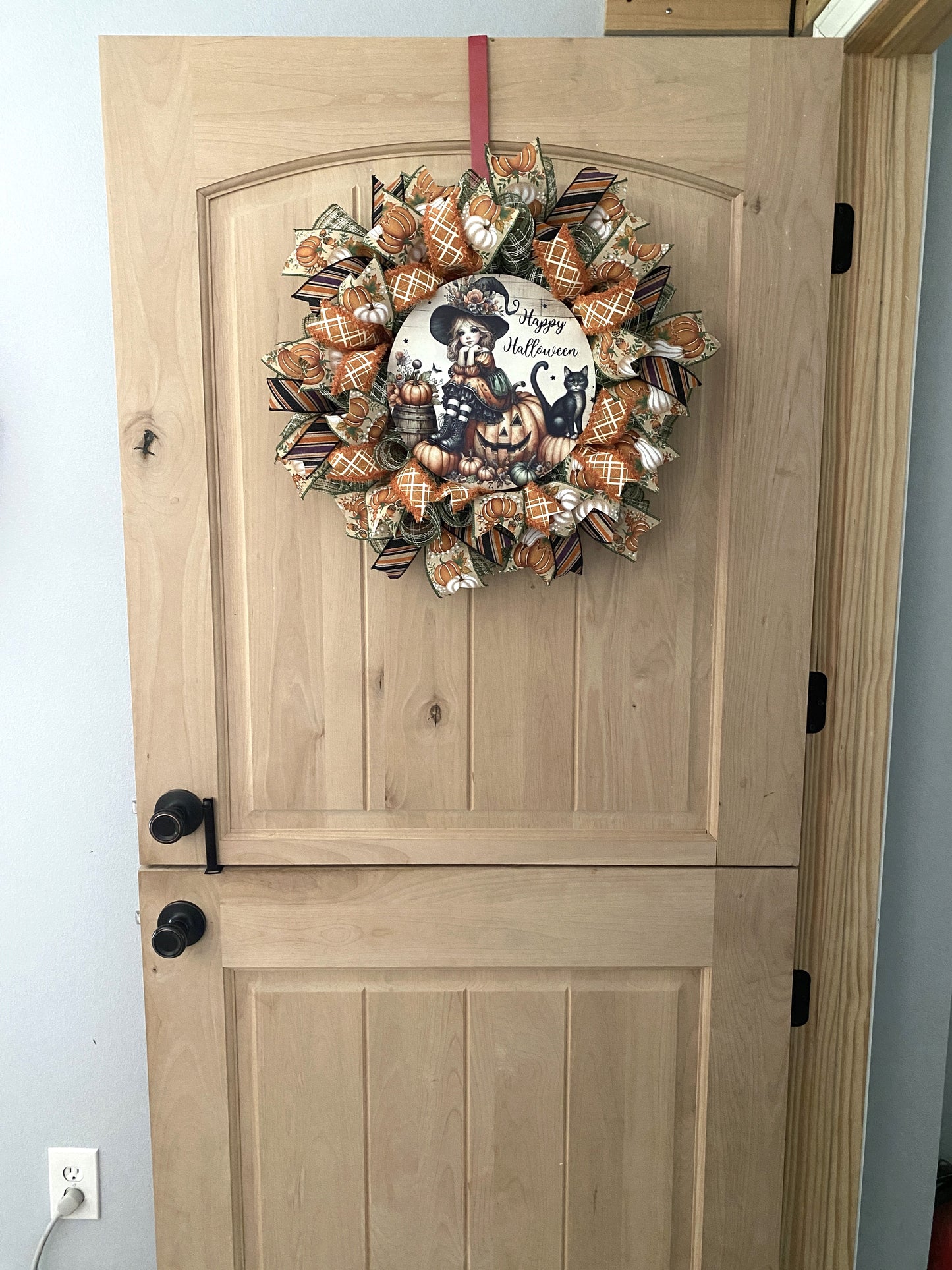 Witch Wreath, Happy Halloween, Vintage, Classic, Style, Deco Mesh Wreath