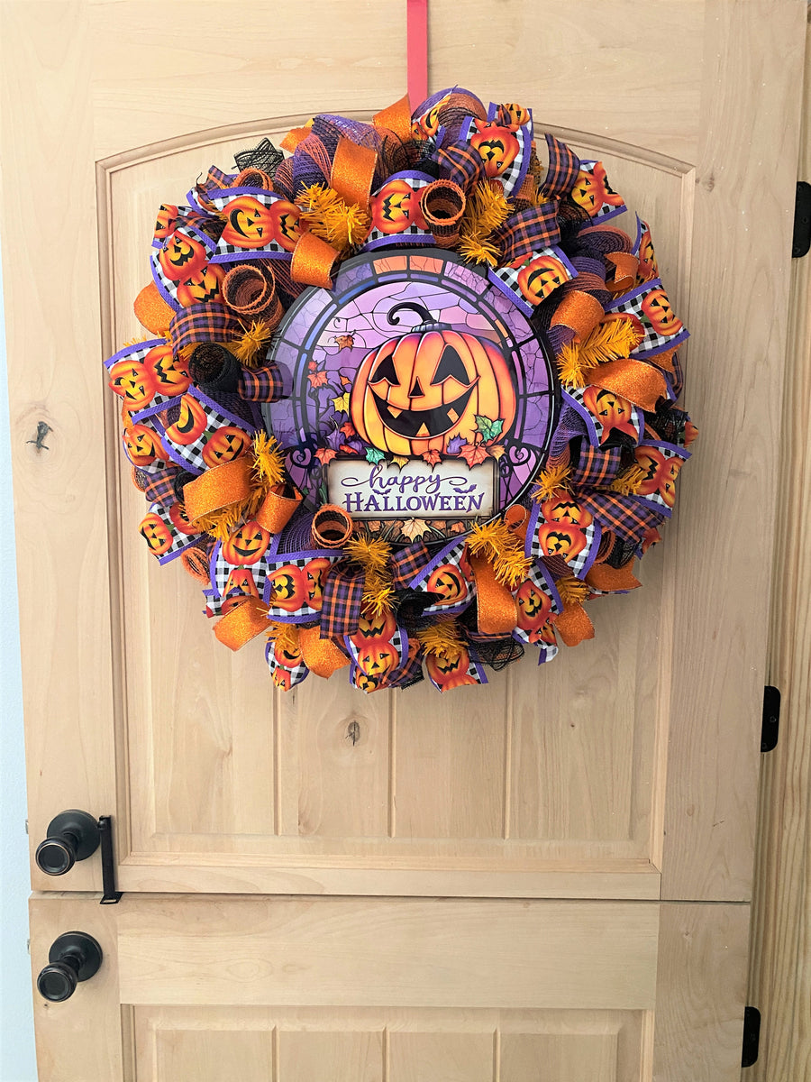 Happy Halloween Mesh Wreath - How to Make Wreaths - Wreath Making