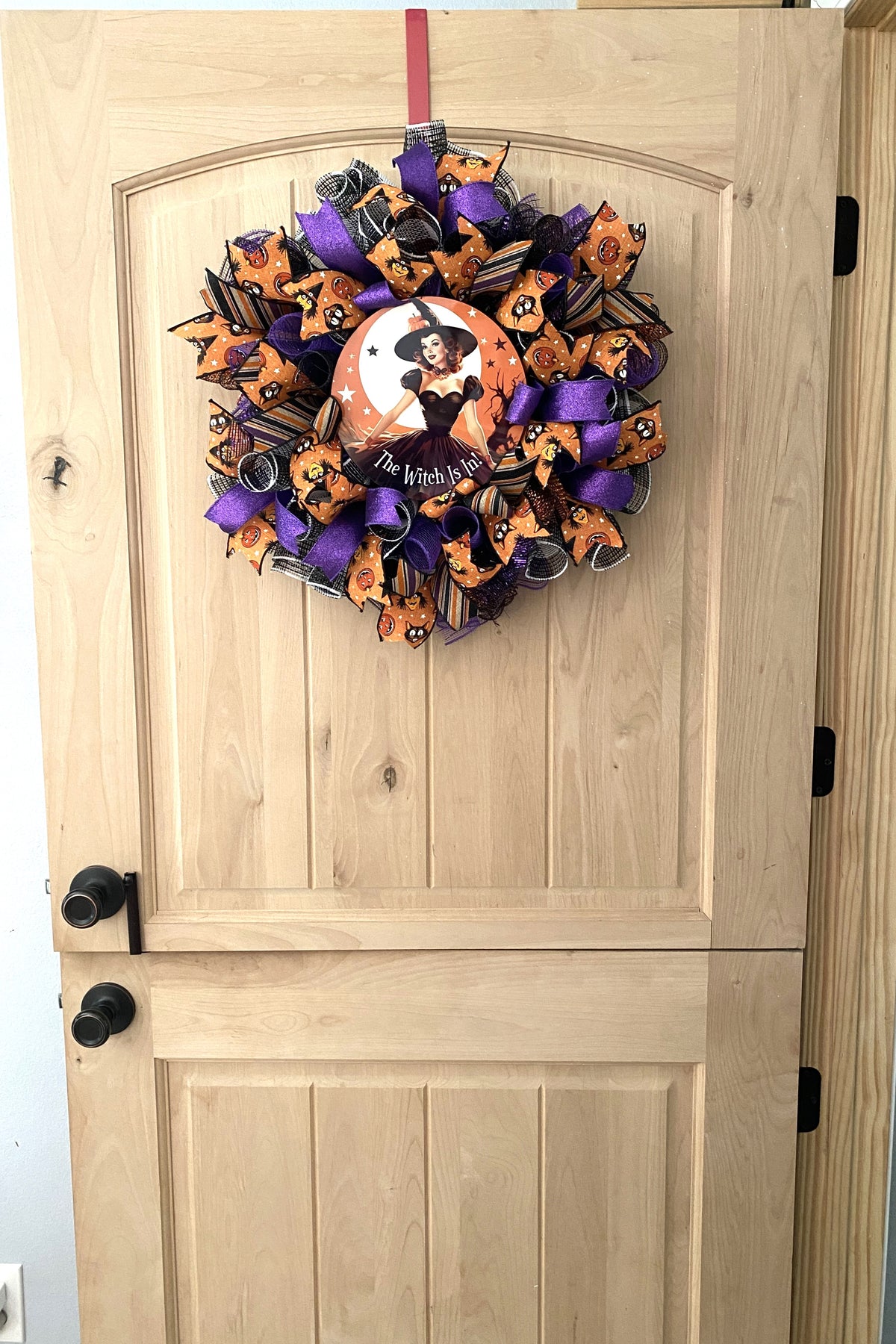 The Witch Is In, Witch, Vintage, Halloween, Deco Mesh Wreath