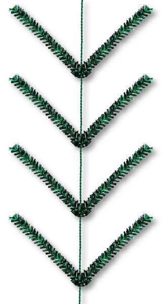 Emerald Green Metallic, Pencil Work Garland, 9 Foot In Length, With 22 Ties, XX752506