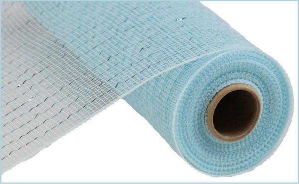 Light Blue, Light Blue Foil, Metallic Mesh, 10.25" X 10YD, RE130114