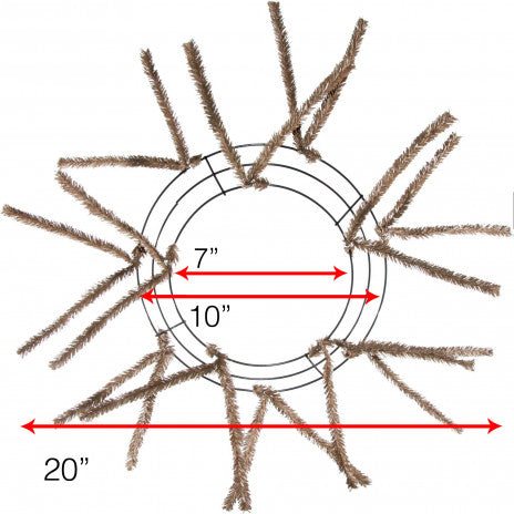 Work Wreath Form, Color Burlap, Elevated, 10" Wire Frame, Makes Up To A 20" Wreath, 12 Pencil Ties, XX1678W4 C.B.I.