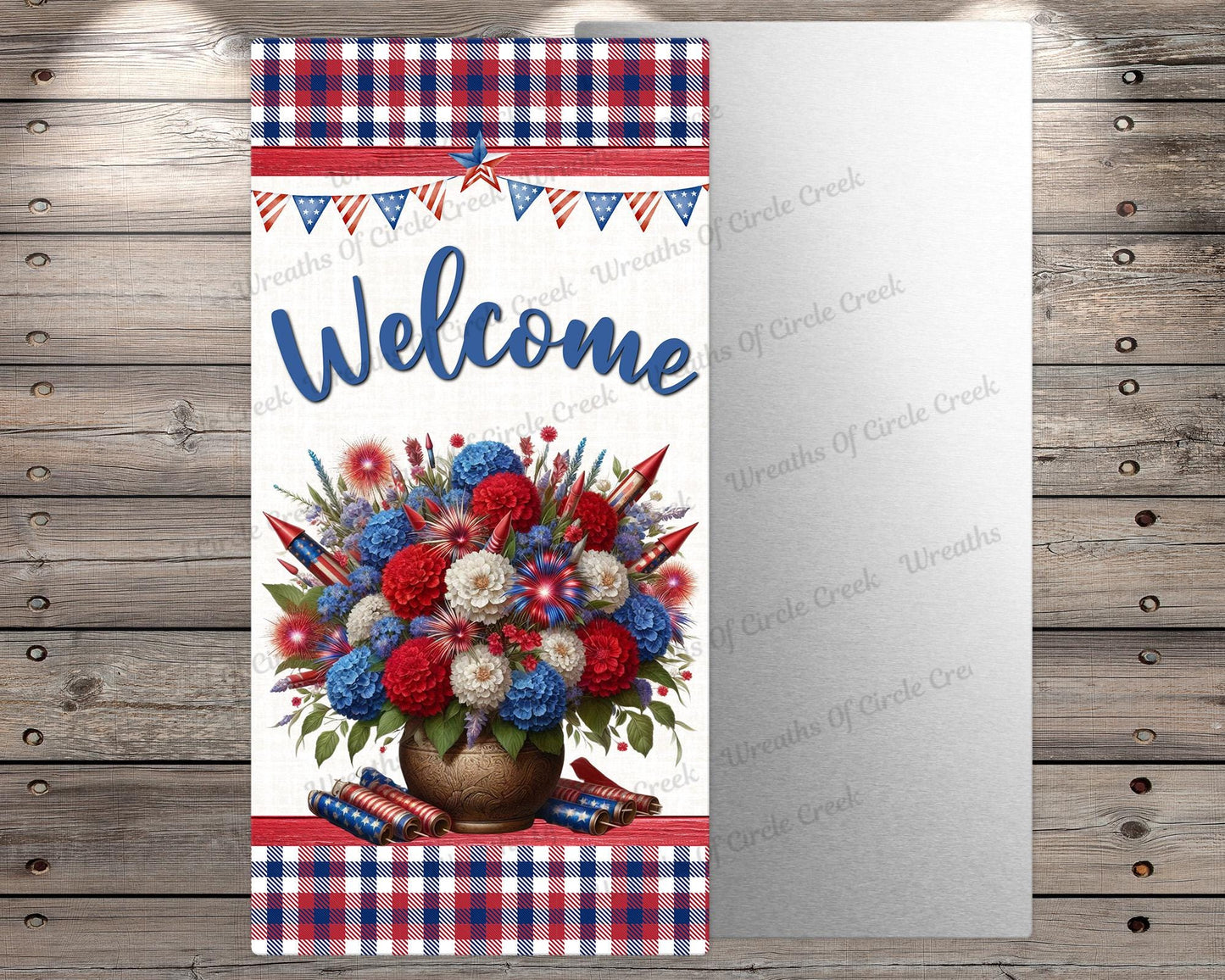 a welcome sign hanging on a wooden wall