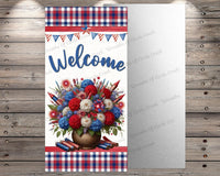 a welcome sign hanging on a wooden wall
