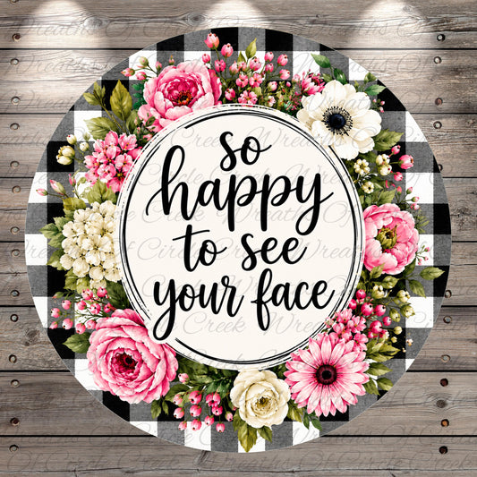 A circular floral wreath with a text message in the center.