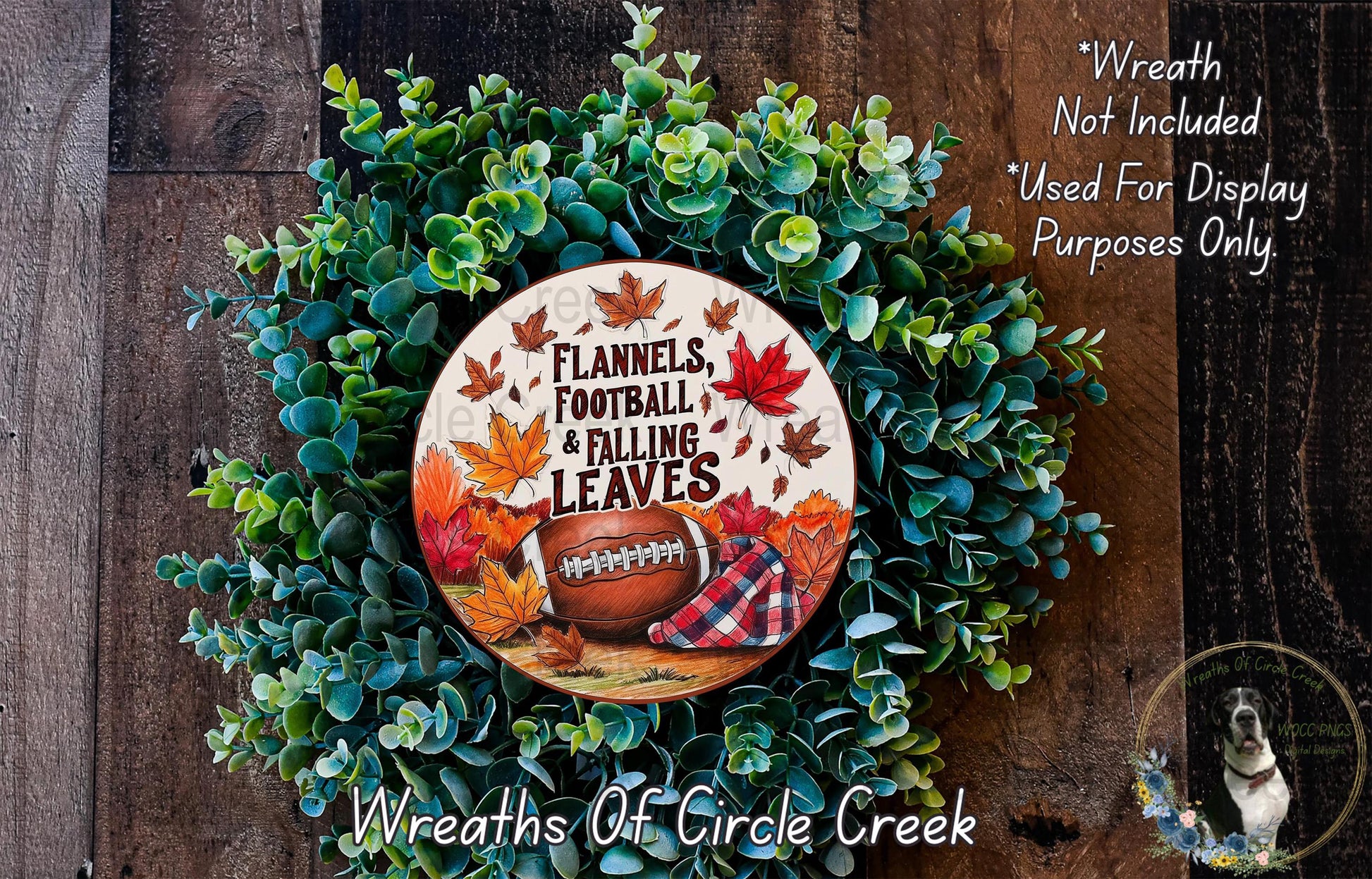 Autumn Football Theme Decorative Plate, Flannels Football and Leaves Design, Fall Home Decor, Unique Seasonal Gift Idea