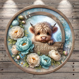 A wooden sign with a cute, furry animal peeking out from behind it, surrounded by colorful flowers and the word "Welcome" written on it.
