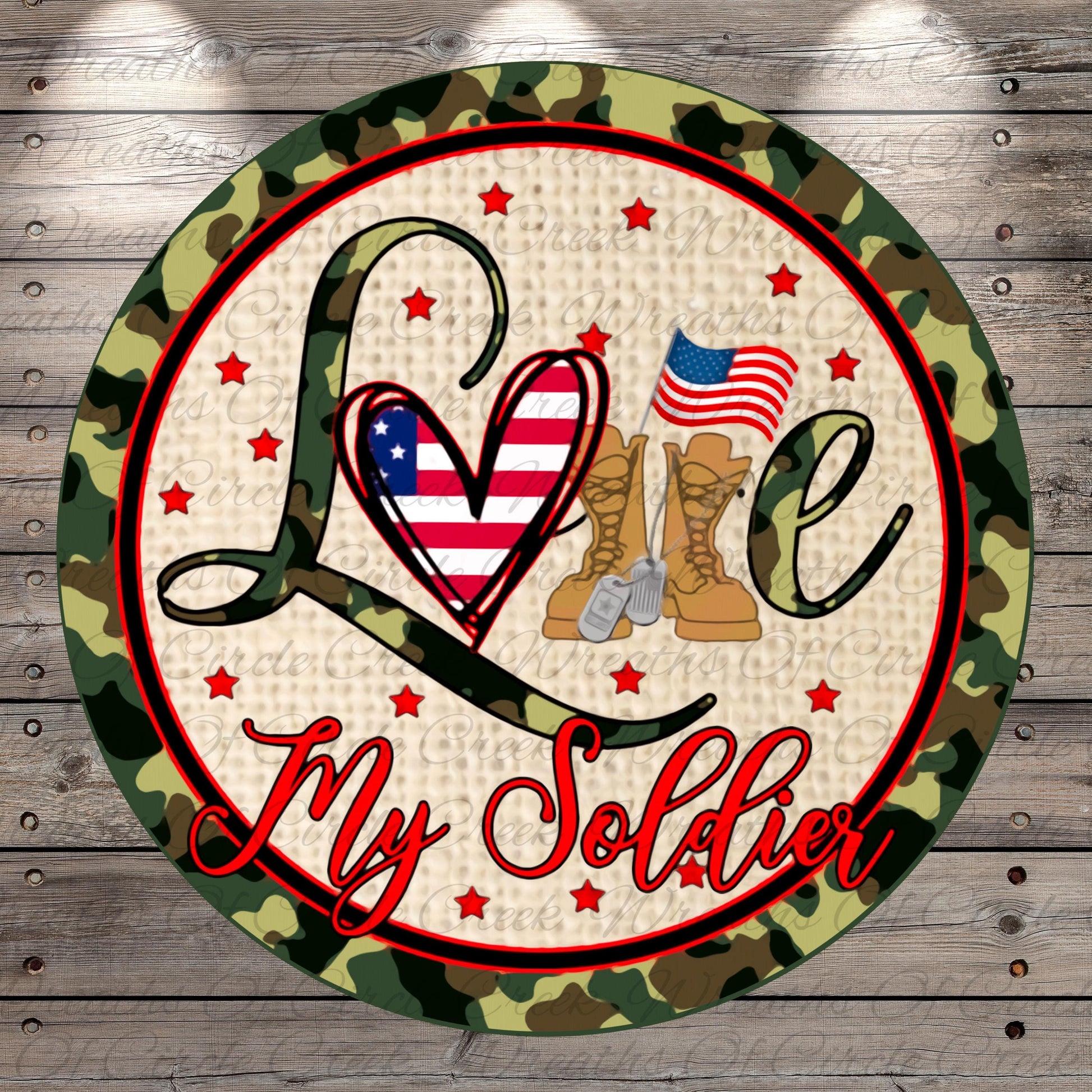 a picture of a sign that says love my soldier