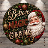 Santa Claus with a message that says "Believe in the Magic of Christmas"