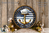 Proud Navy Graduate PIR 2026 Aluminum Metal Wreath Sign (Lightweight, No Holes)