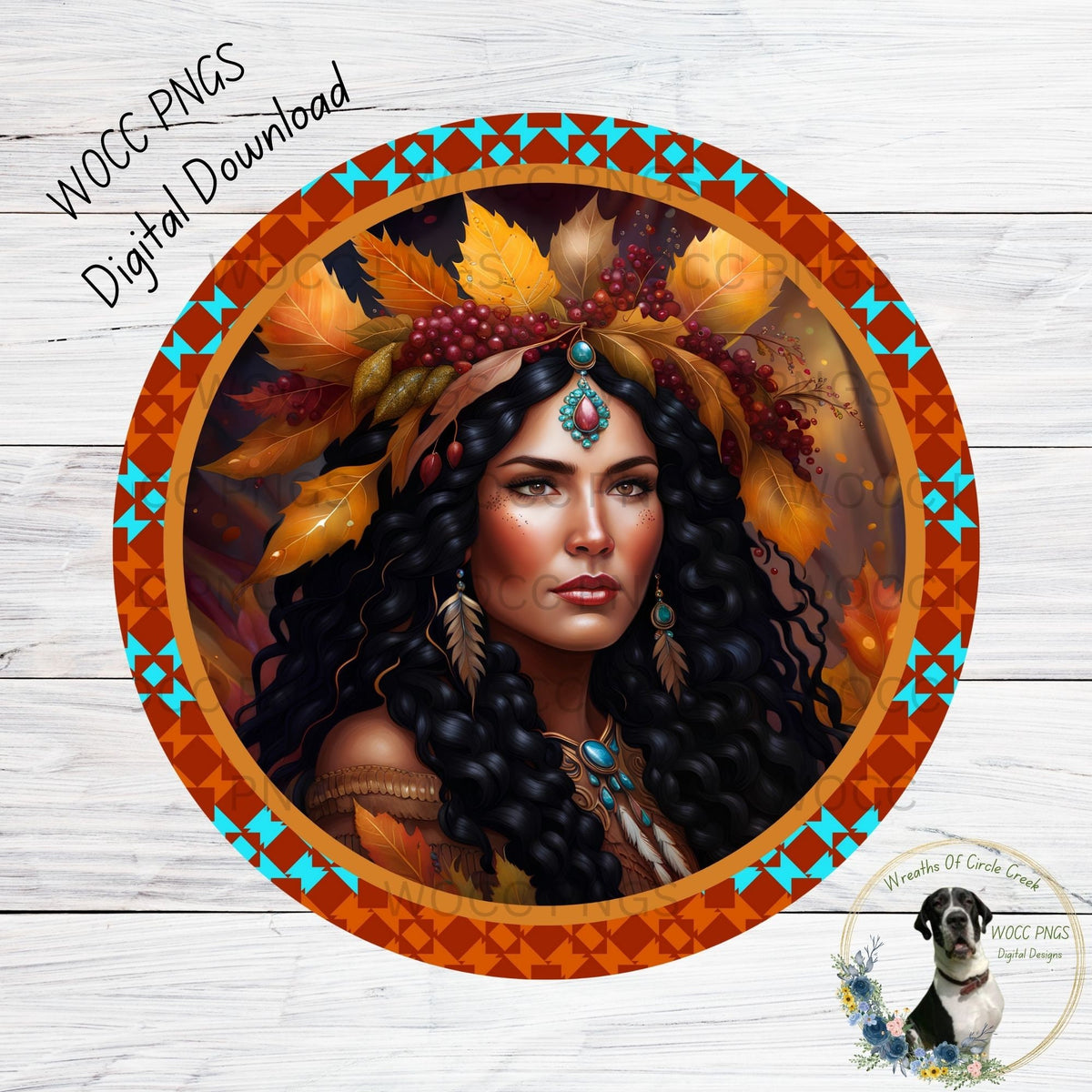 Fall, Native American, Tribal, Fall Leaves, Round Round, PNG, Sublimation, Printable, DIGITAL DOWNLOAD