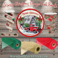 Merry Christmas, Classic Truck, Bundle, Sign, Mesh and Ribbon Bundle