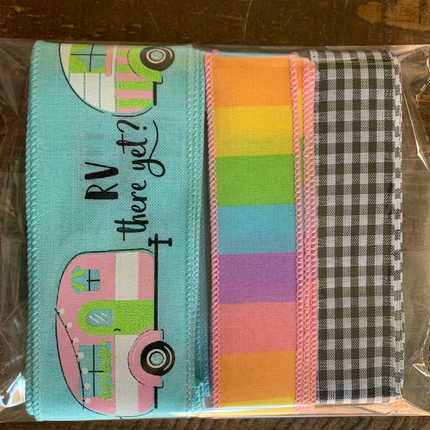 Assorted Happy Camper, Wired Ribbon, Bundle Bag, #40