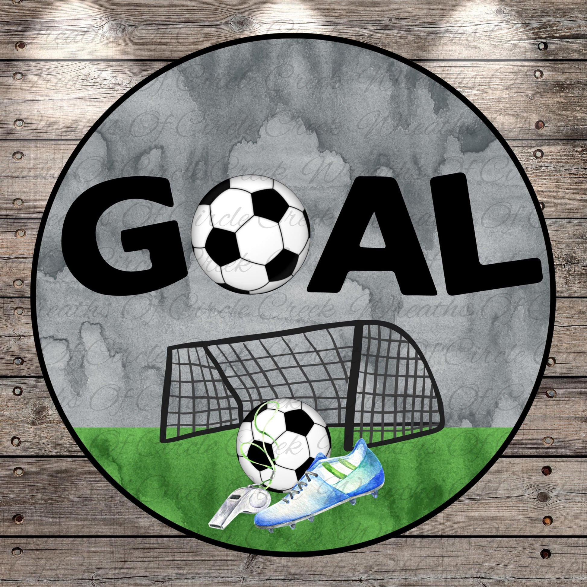 a picture of a soccer goal with a soccer ball