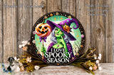 a picture of a witch with a pumpkin and a jack - o&#39;- lantern