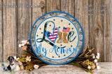 a clock with the words love my america on it