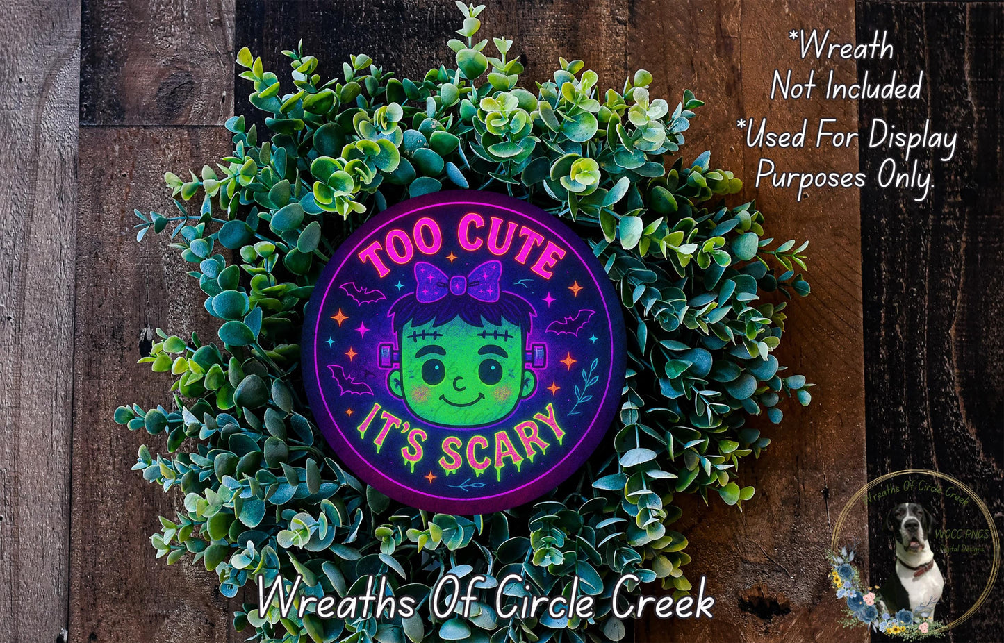 a wreath with a picture of a cartoon character on it