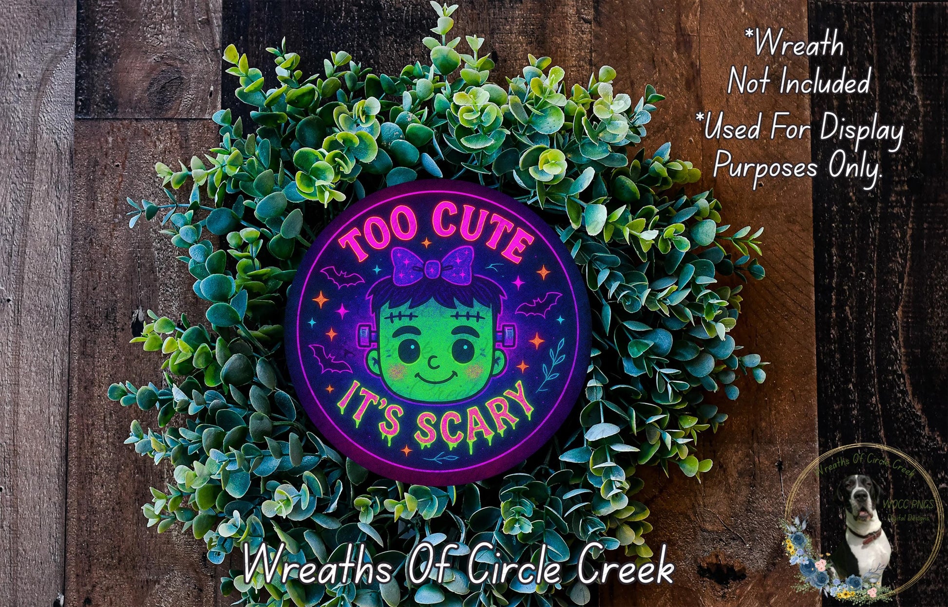 a wreath with a picture of a cartoon character on it