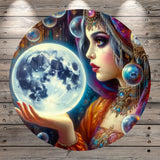 Fortune Teller, The Magic Is In You, Mystic, Round, Light Weight, Metal Wreath Sign, No Holes In Sign