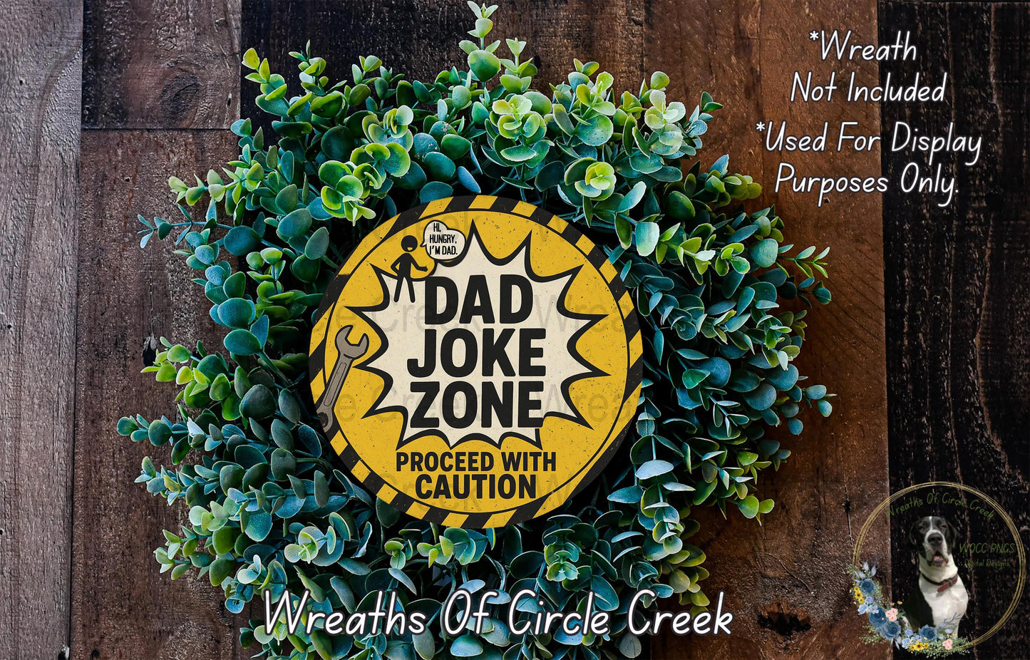 Funny Dad Joke Zone Sign, Proceed with Caution Wall Decor, Unique Gift for Father, Humorous Home Accessory, Man Cave Decorative Art