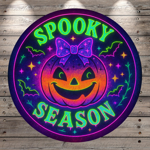 a sign that says spooky season on it