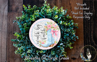 Walk by Faith Boots Sign | Lightweight Round Metal Wreath Sign | No Holes in Sign | Christian Farmhouse Decor