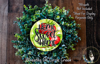 Home Sweet Home Strawberry Kiwi Sign | Lightweight Round Metal Wreath Sign | No Holes in Sign | Farmhouse Summer Decor