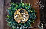 Happy New Year Clock Sign | Lightweight Round Metal Wreath Sign | No Holes in Sign | Festive Party Decor