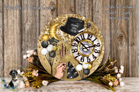 Happy New Year Clock Sign | Lightweight Round Metal Wreath Sign | No Holes in Sign | Festive Party Decor
