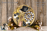 Happy New Year Clock Sign | Lightweight Round Metal Wreath Sign | No Holes in Sign | Festive Party Decor