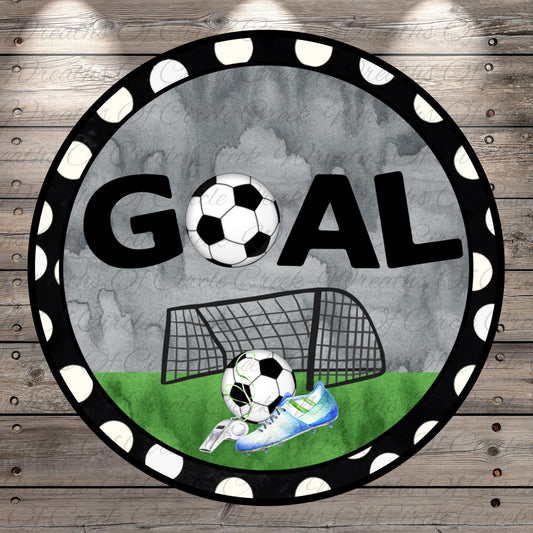a picture of a soccer goal with a soccer ball