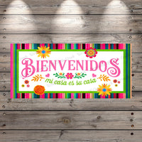 a sign that says benvendos on a wooden wall