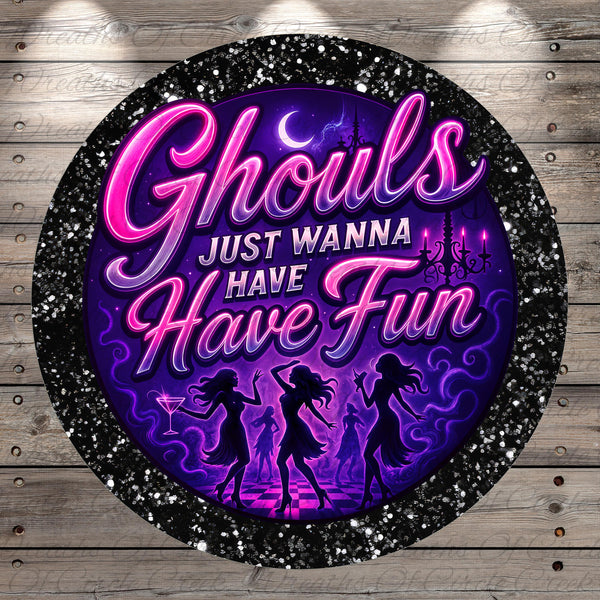silhouettes of dancing women against a purple background with a crescent moon and lightning bolt.