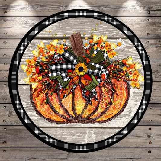 a picture of a pumpkin decorated with flowers