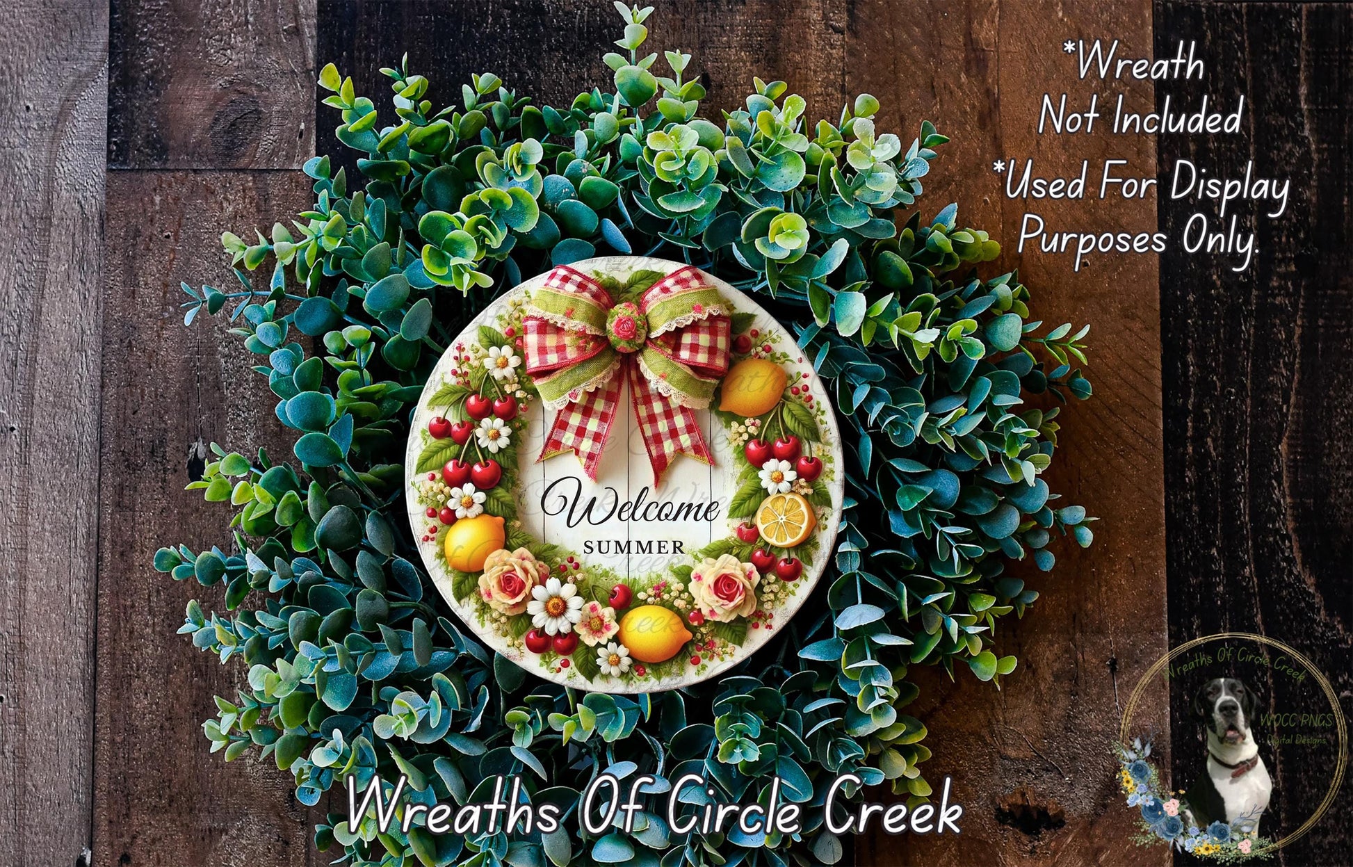 a wreath with a welcome sign on it