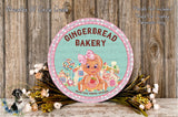 Gingerbread Bakery Sign | Lightweight Metal Wreath Sign | Sweet Holiday Christmas Decor | No Holes in Sign