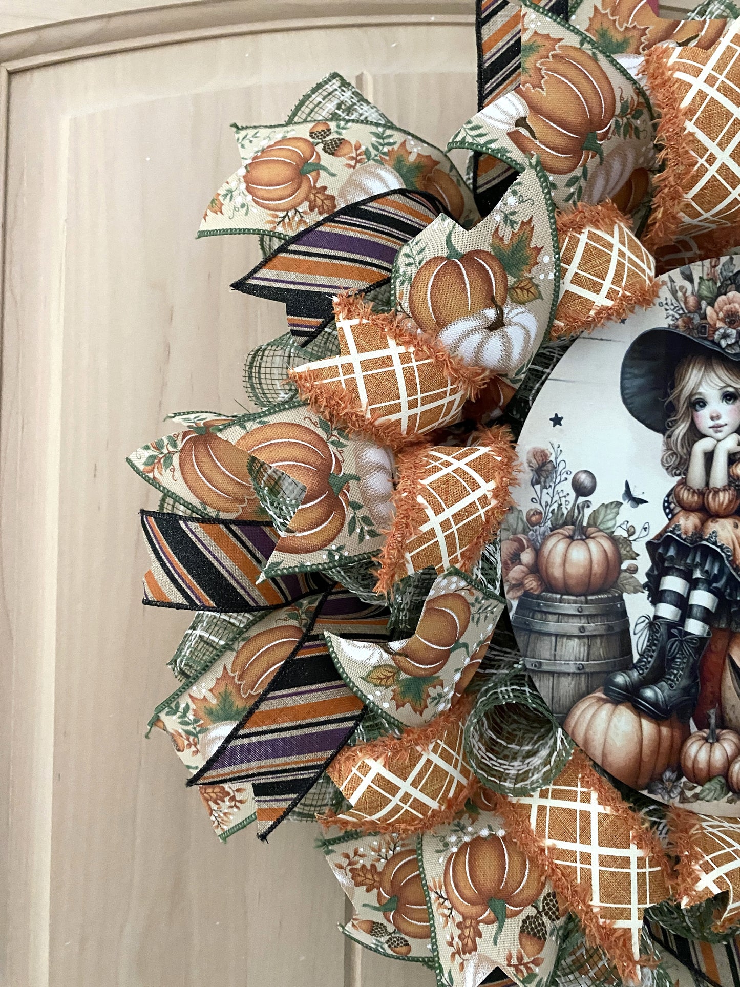 Witch Wreath, Happy Halloween, Vintage, Classic, Style, Deco Mesh Wreath