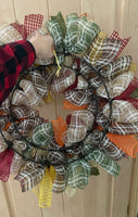 Fall, Deco Mesh Wreath, Vibrant, Large, Fall Ribbons, Pumpkins, Front Door Wreath