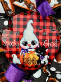 Ghost Wreath, Spooky, Boo, Ghost, Halloween, Wired Ribbon, Deco Mesh Wreath