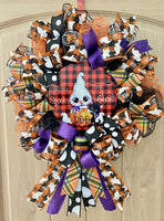 Ghost Wreath, Spooky, Boo, Ghost, Halloween, Wired Ribbon, Deco Mesh Wreath