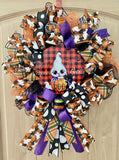 Ghost Wreath, Spooky, Boo, Ghost, Halloween, Wired Ribbon, Deco Mesh Wreath