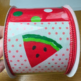Watermelon Block, Faux Royal, White, Red, Light Pink, Green, 2.5" X 10 YD, RGC1142WT