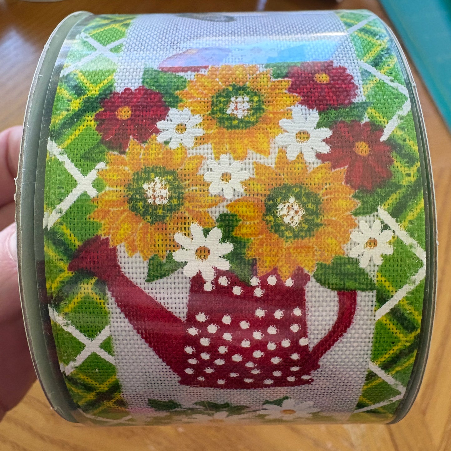 Rain Boots Florals, Watering Can, Polka Dots, Wired Ribbon, 2.5" x 10 Yards, 45212-40-12