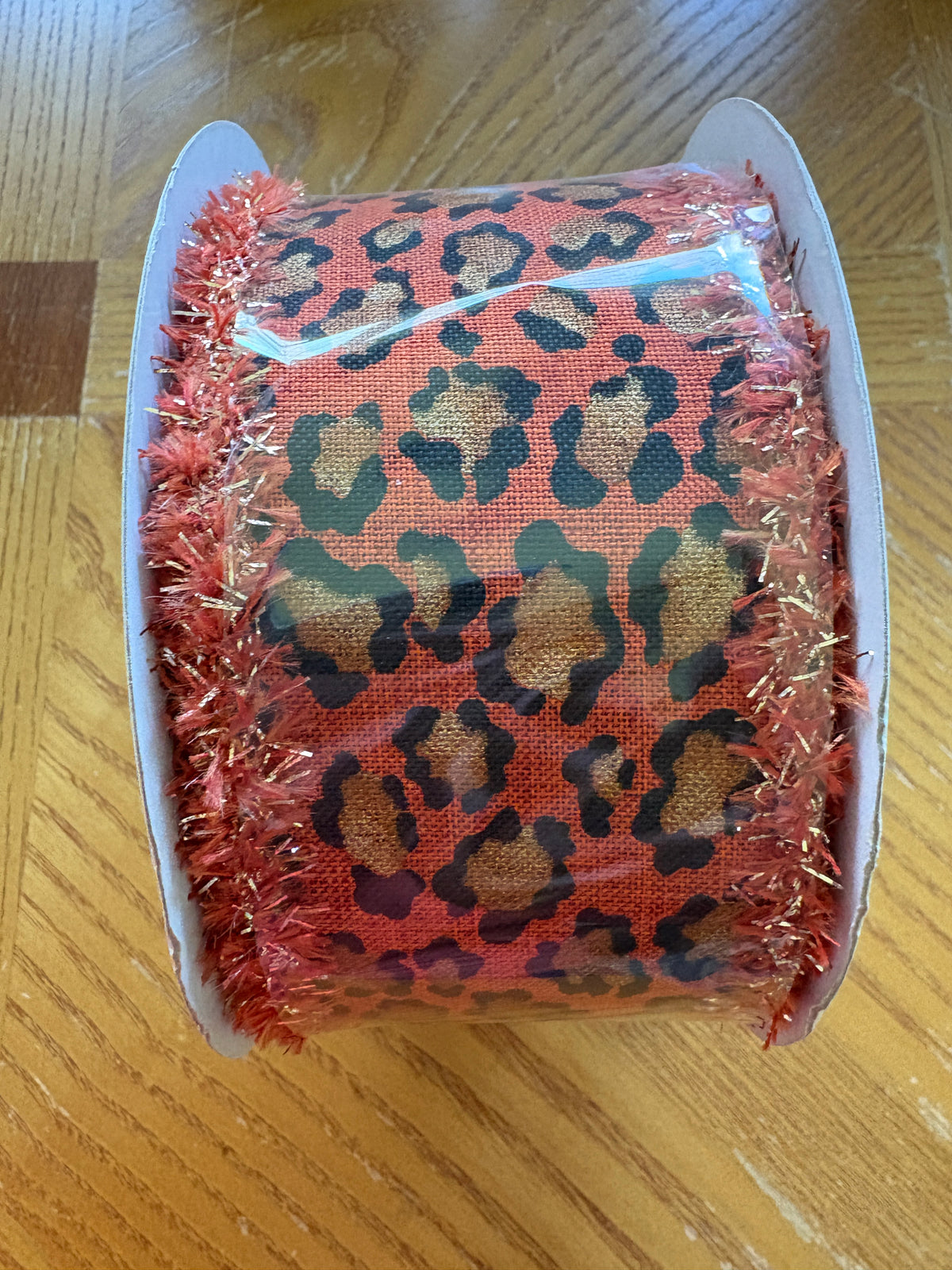 Animal Print | Metallic Drift Edges, Rust, Black, Gold Wired Ribbon, 2.5" x 10 Yards, RGA812374