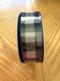 Beige And Black, Velvet Plaid, Wired Ribbon, 1.5" X 10 YD, RGC181601