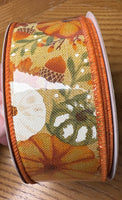 Pumpkin Foliage Wired Ribbon, 1.5" X 10 YD, RGB1080T6