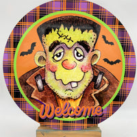 Welcome Frankenstein, Halloween, Sign, Ribbon, and Mesh Set