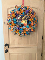 Halloween Wreath, Black Cat, Happy Halloween, Deco Mesh, Wired Ribbon, Wreath