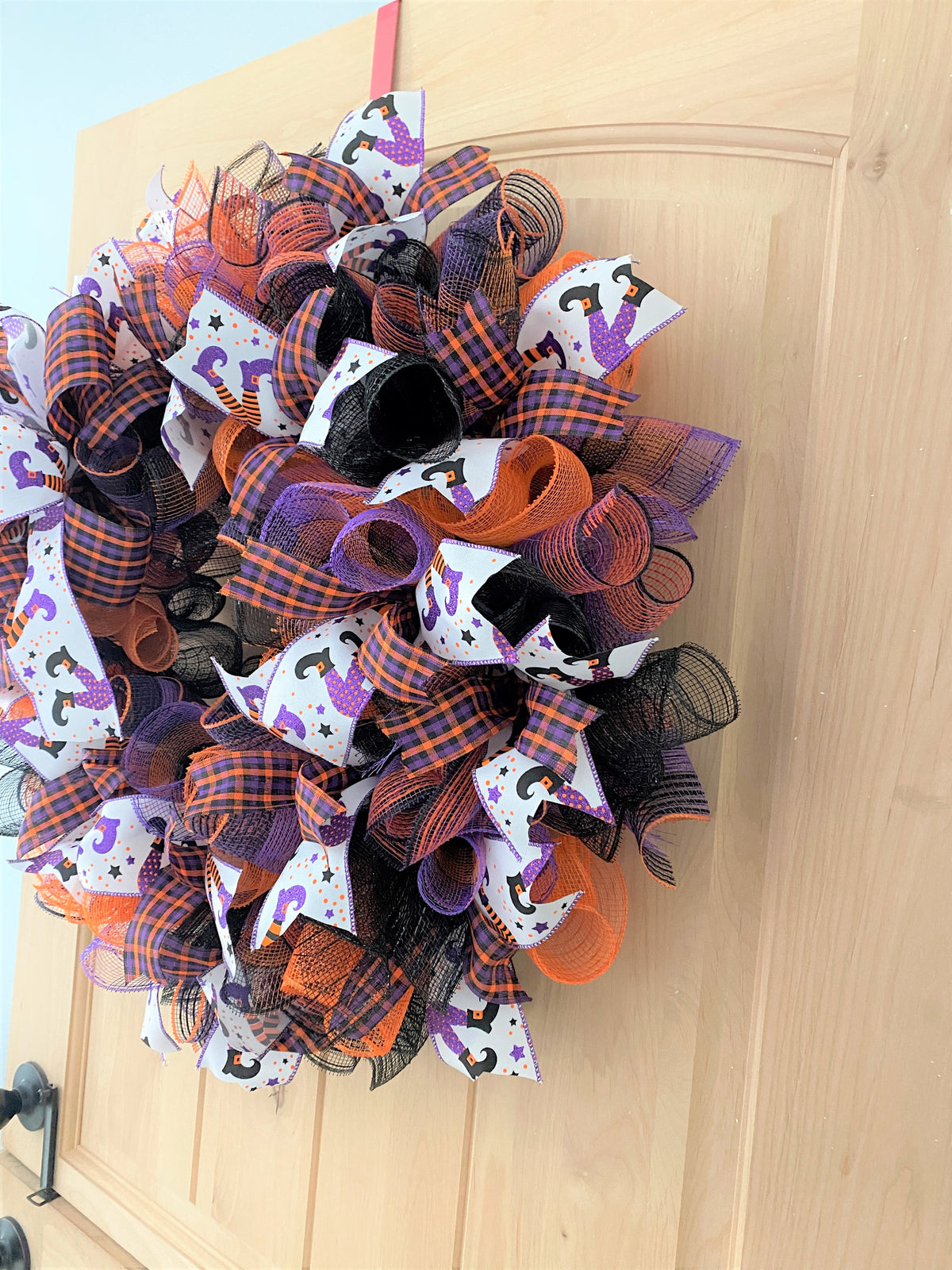 Halloween, Witchy Glitter Legs, Halloween Plaid, Deco Mesh Wreath